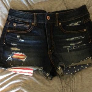 AEO Patriotic Jean Shorts